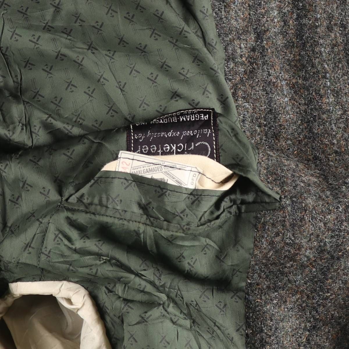 古着 Cricketeer Harris Tweed ハリスツイード ウールテーラード