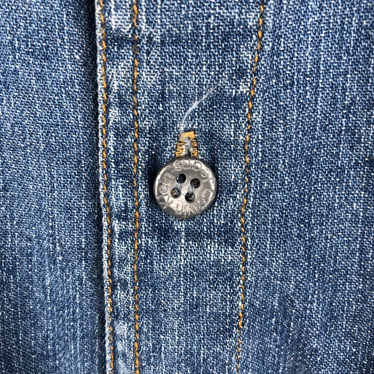 古着 90~00年代 カルバンクライン Calvin klein JEANS ノーカラー 長袖 