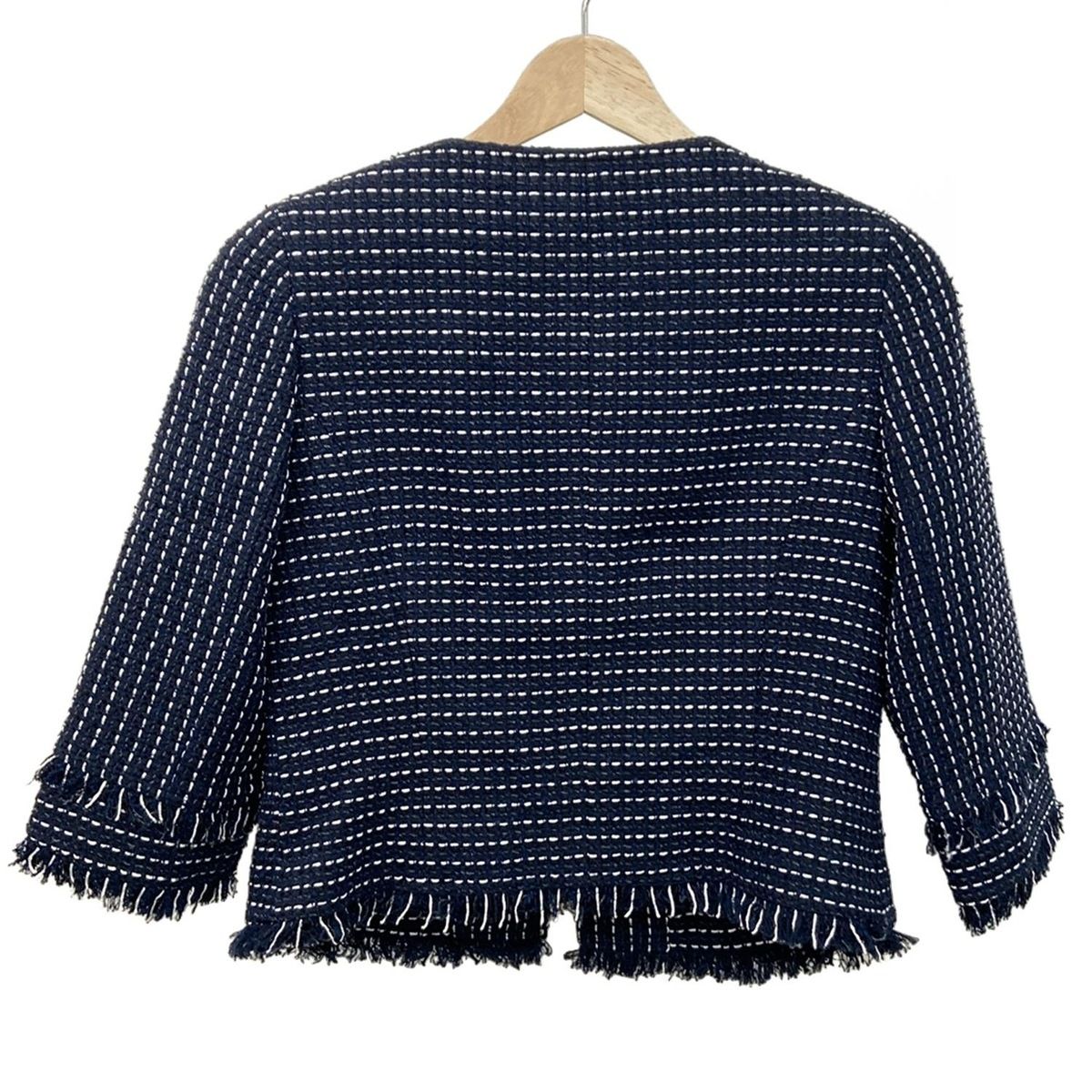 Rene(ルネ) ジャケット サイズ36 S レディース美品 - ネイビー×白 七分