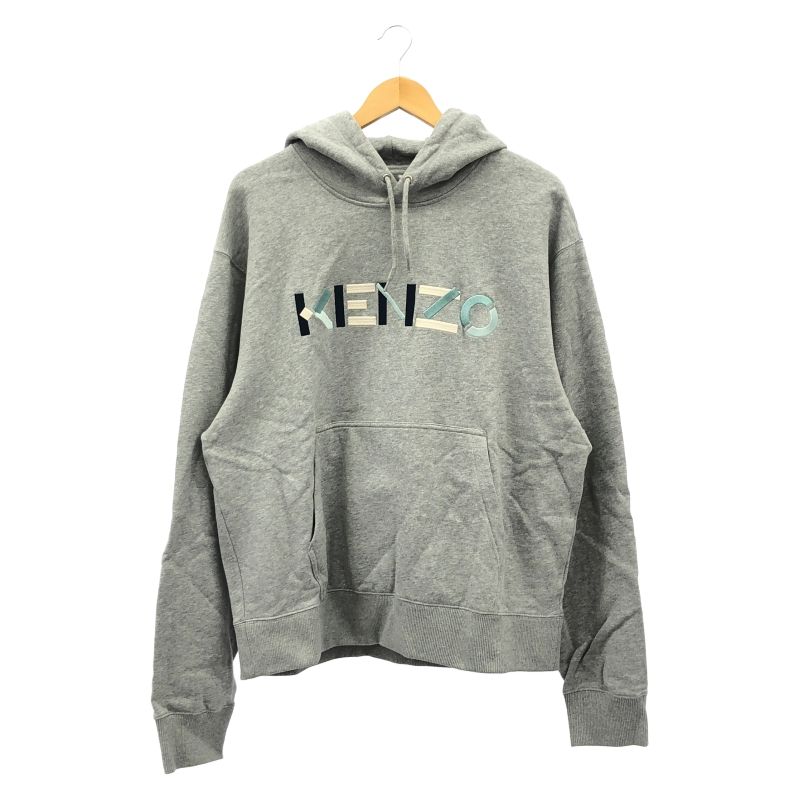 中古】KENZO フロントロゴパーカー グレー XL ケンゾー[92] パーカー