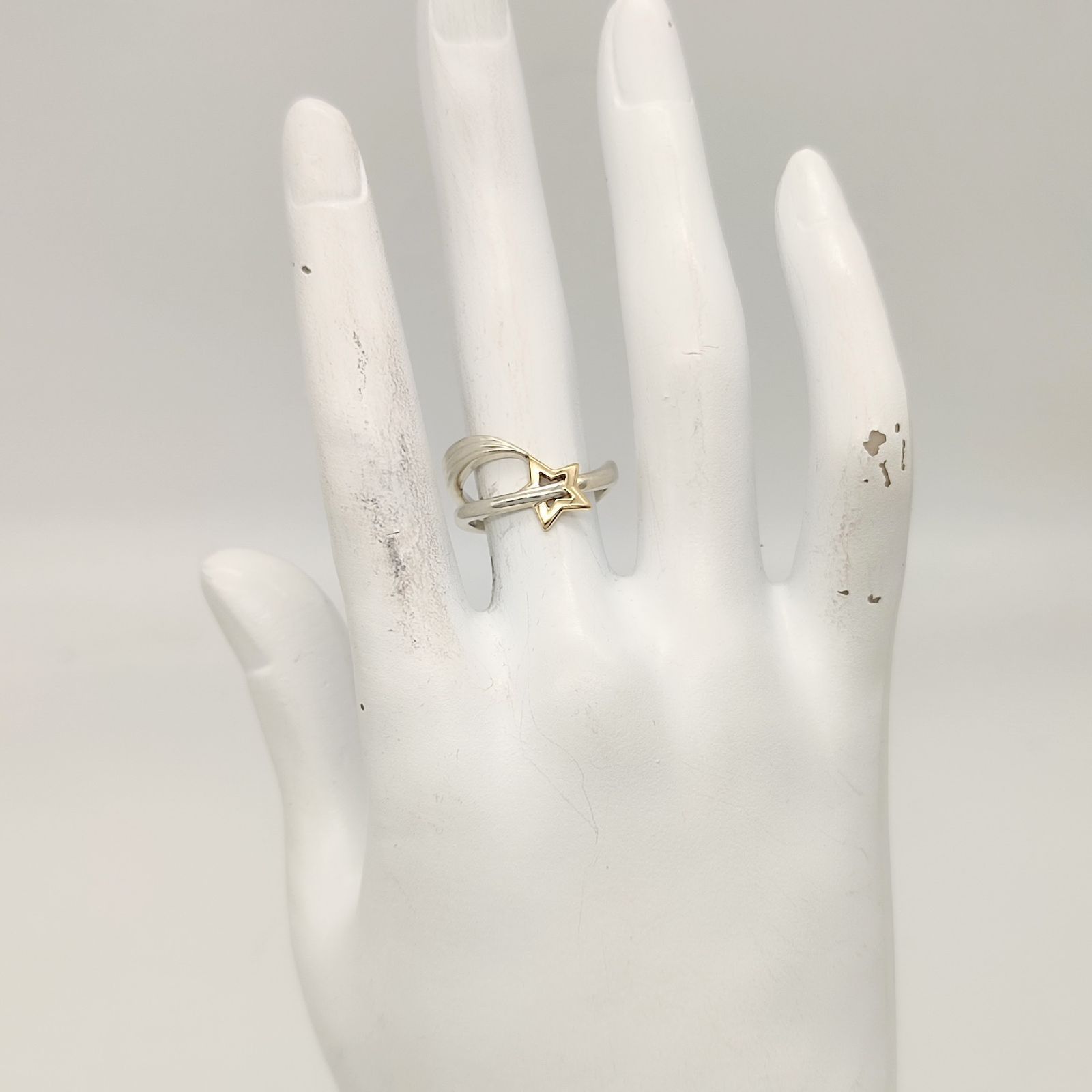 美品】STAR JEWELRY スタージュエリー スターデザインコンビリング K14