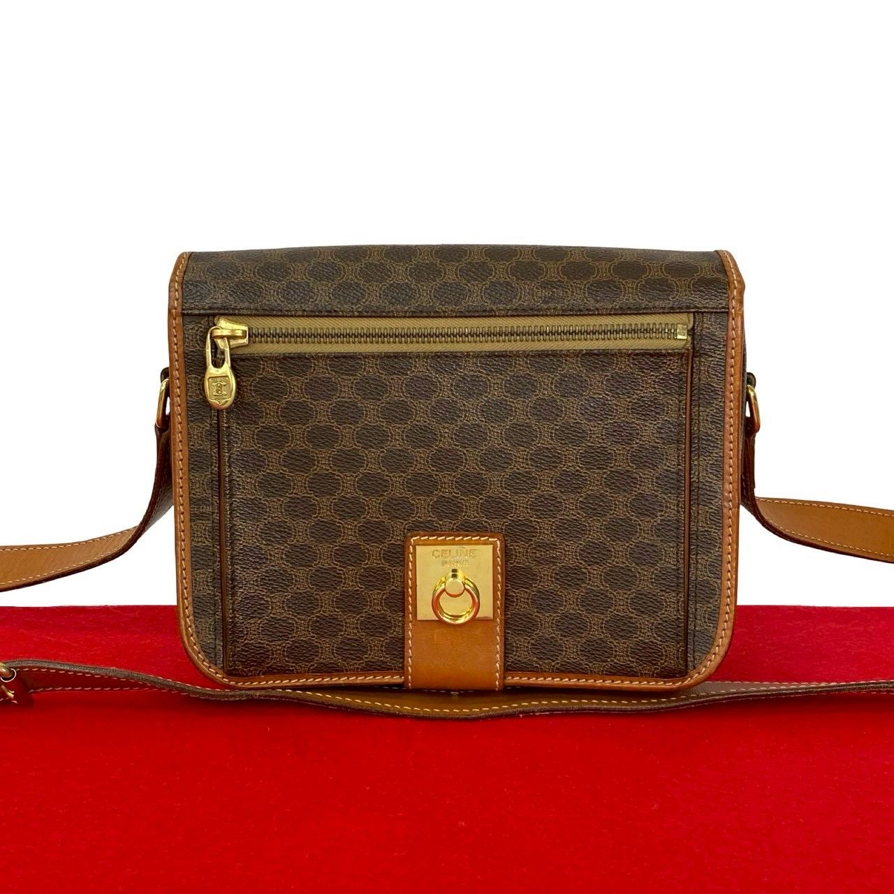 極 美品 CELINE セリーヌ マカダム ブラゾン トリオンフ 柄 ロゴ