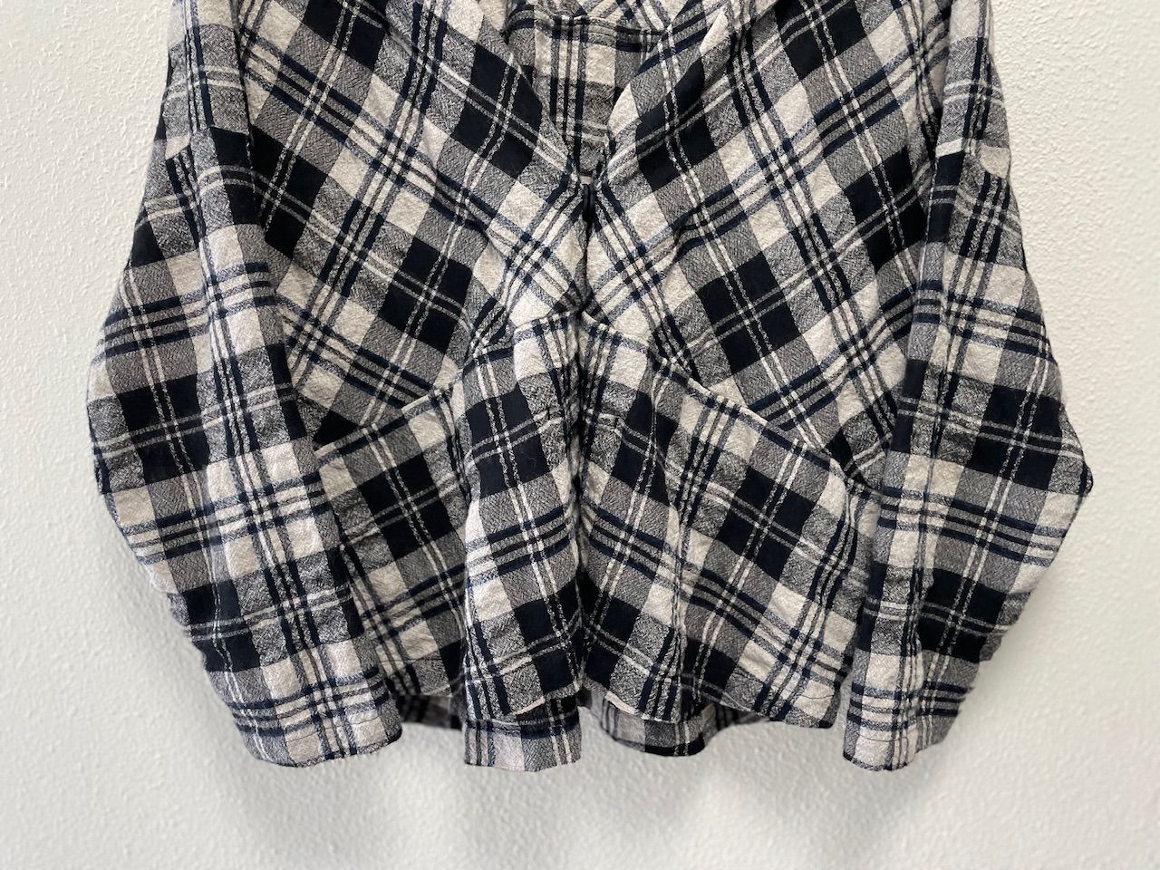 パドカレ Pas de calais アウター コート チェック ウール 麻 綿 pas de calais パドカレ チェックジャケット 毛 麻 綿 定価2.5万
