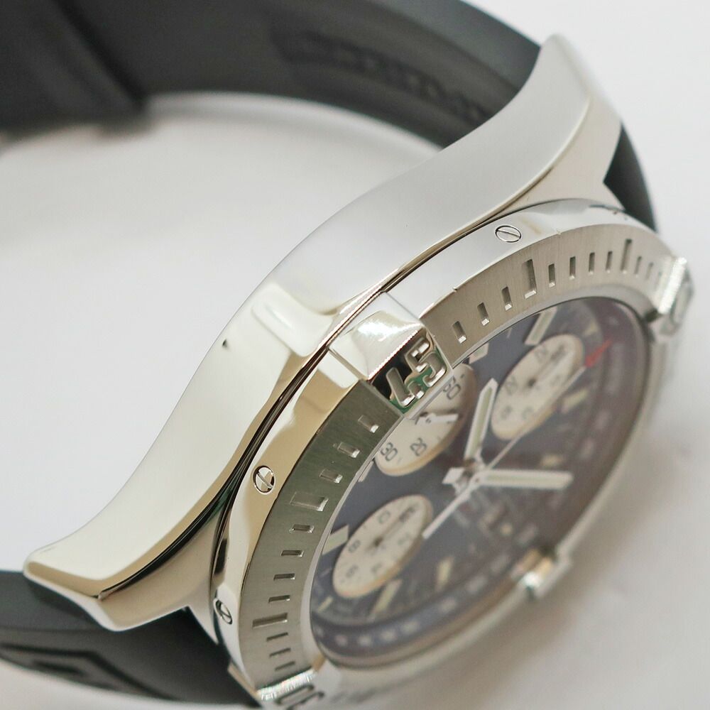  天白 OH 仕上済 BREITLING ブライトリング コルト クロノグラフ A13388 SS ラバー ブルー メンズ 自動巻き 腕時計 男 ブラウン系 自動巻き時計 腕時計(アナログ)