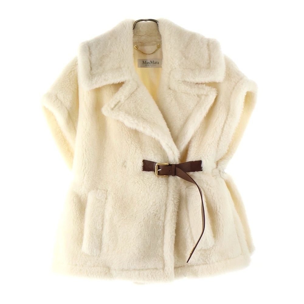 Max Mara (マックスマーラ) テディベア ケープ ポンチョ ベルト付き 