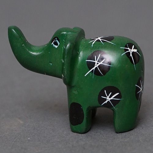 アフリカ ケニア ソープストーン 象 ゾウ グリーン系 緑 ※柄アソート