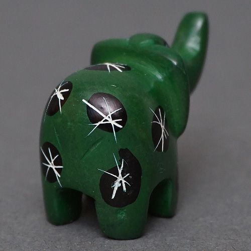 アフリカ ケニア ソープストーン 象 ゾウ グリーン系 緑 ※柄アソート