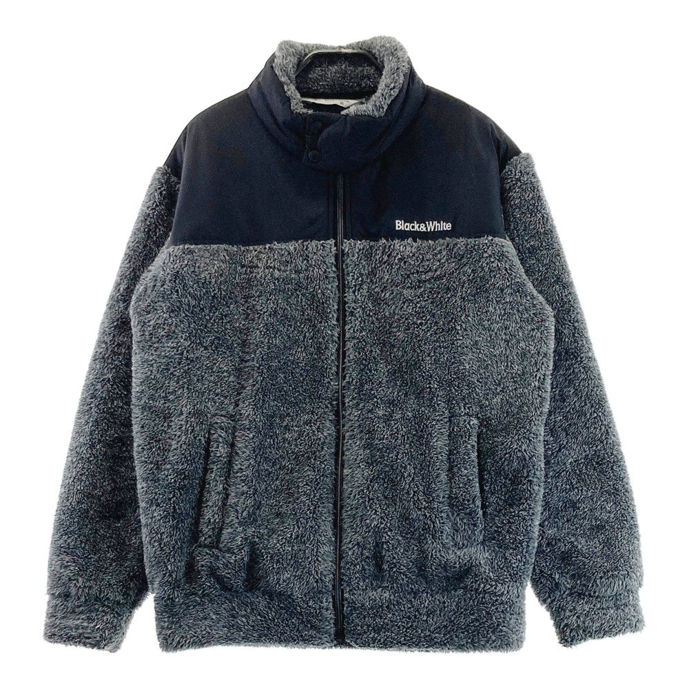サイズ：M BLACK&WHITE ブラックアンドホワイト ボアジャケット グレー