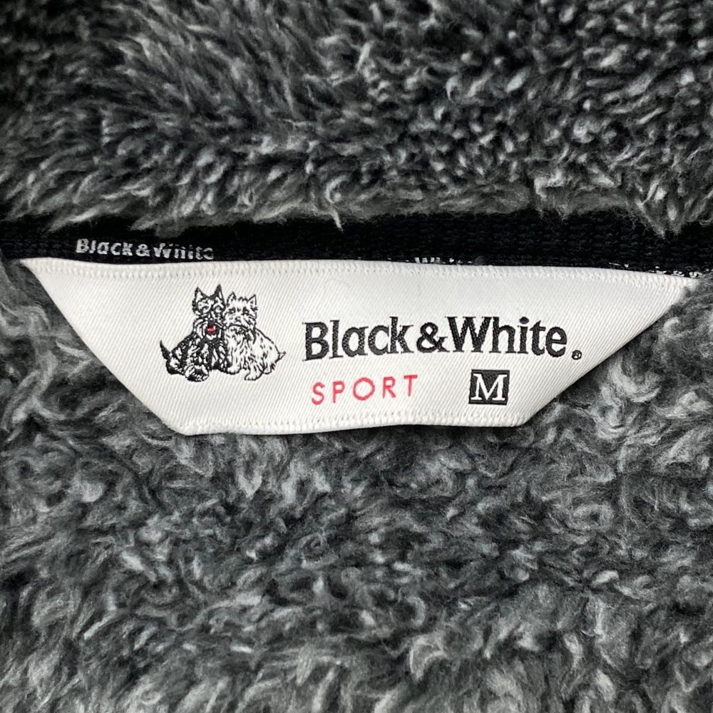 サイズ：M BLACK&WHITE ブラックアンドホワイト ボアジャケット グレー