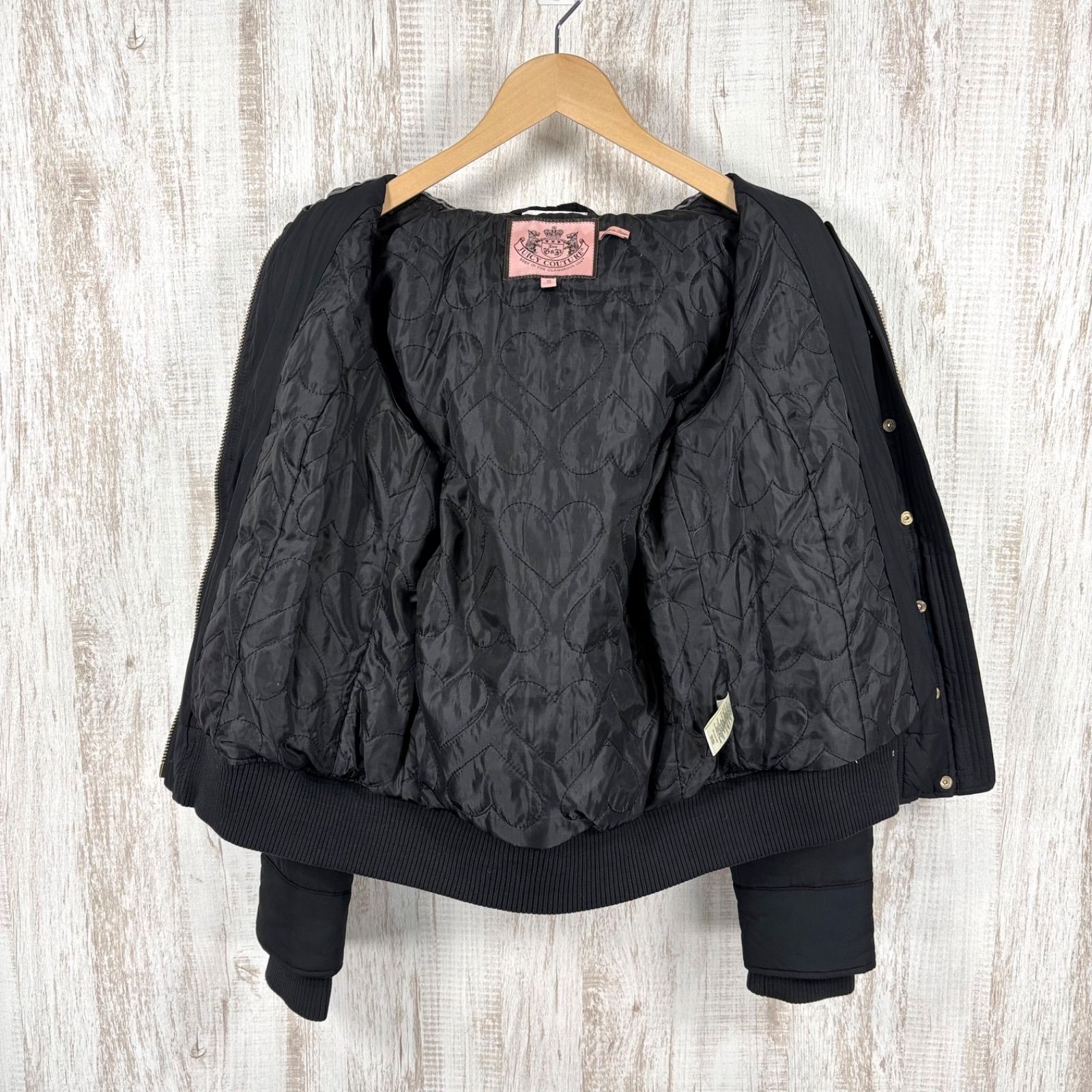 00s JUICY COUTURE ジューシークチュール ハート裏地 フリルフード 