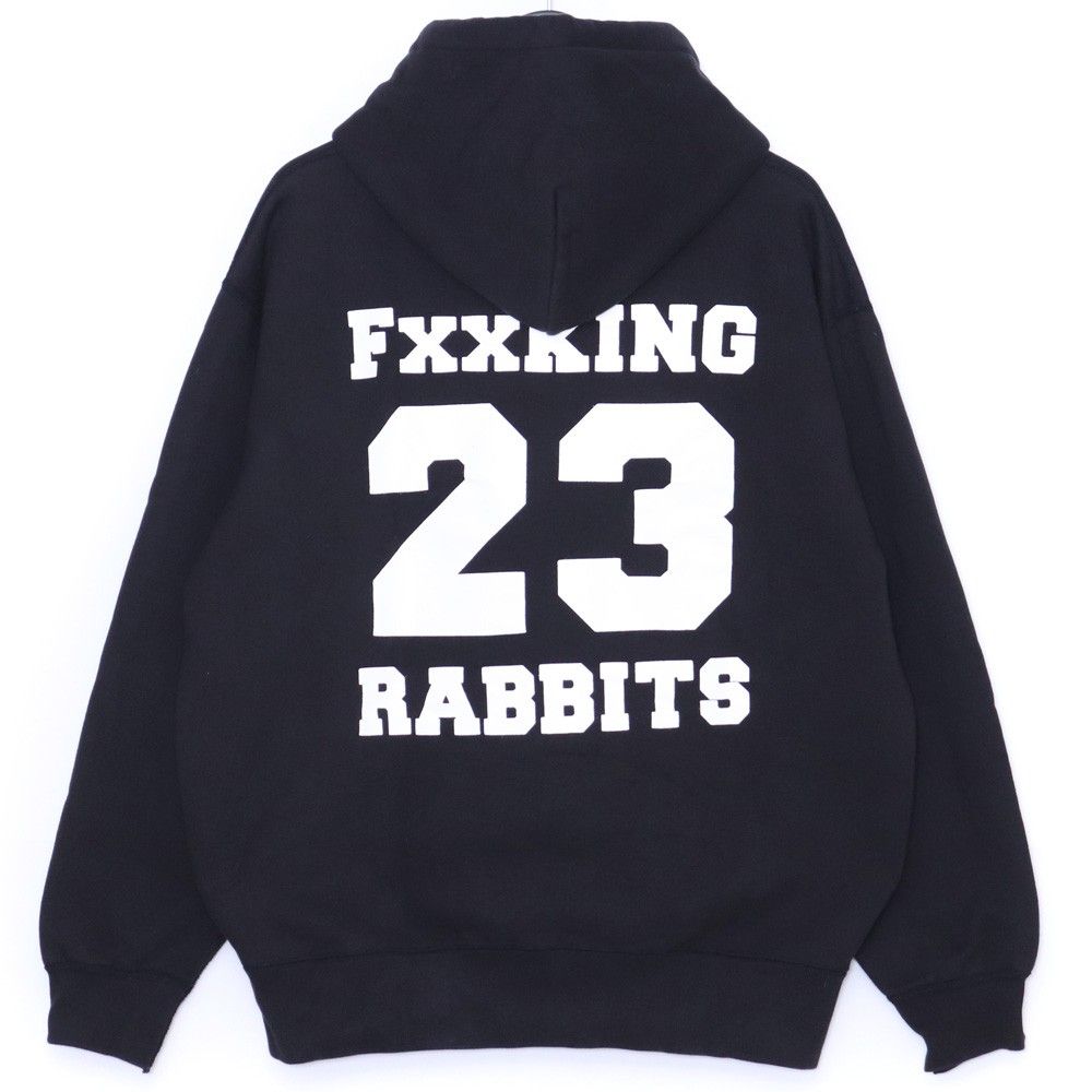 FR2 fxxking rabbits カレッジロゴパーカー Lサイズ ブラック - メルカリ