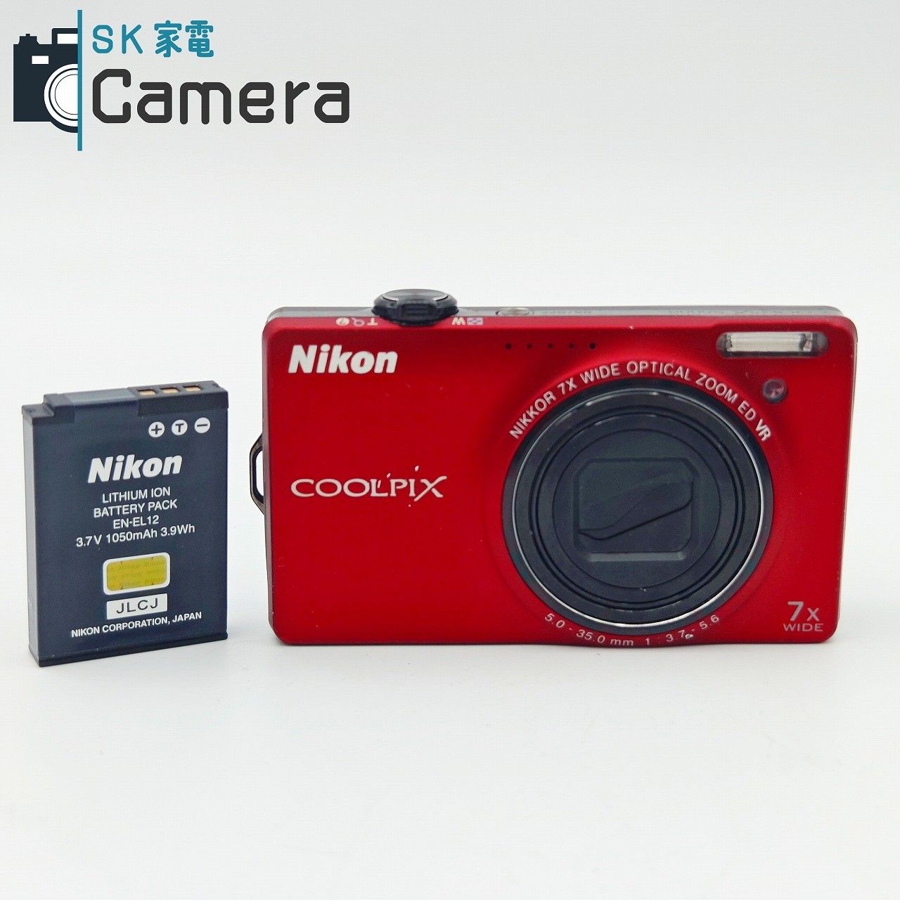 ☆動作品☆Nikon ニコン coolpix S6000 レッド 軽量ボディ