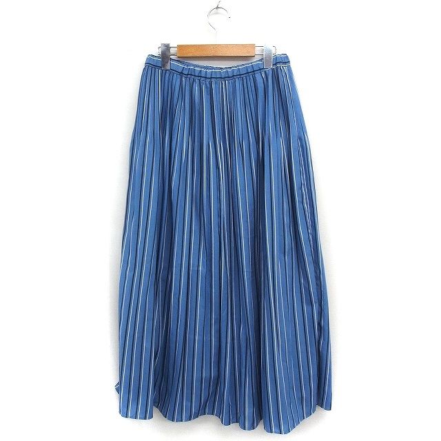 バビロン BABYLONE ストライプ プリーツ フレアスカート ロング丈 38