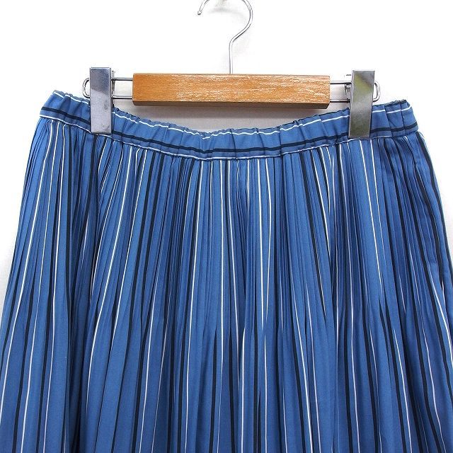 バビロン BABYLONE ストライプ プリーツ フレアスカート ロング丈 38