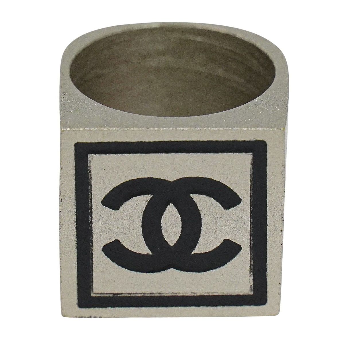 CHANEL シャネル ココマーク スクエア リング 15号 06P フランス製 本物 シャネル CHANEL ココマーク スクエア リング 指輪 15号 メタル