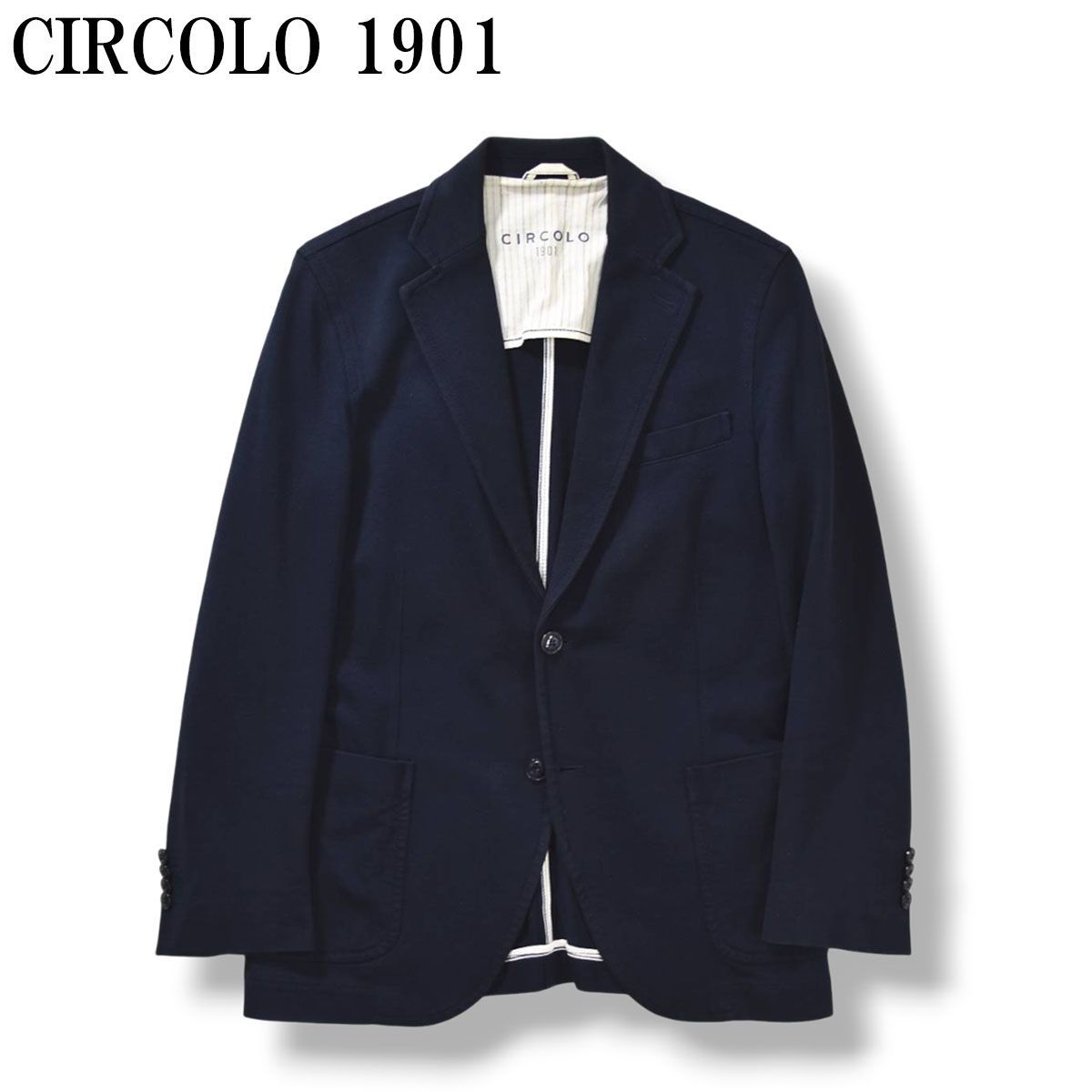 CIRCOLO 1901 テーラードジャケット　コーデュロイ 2B ネイビー チルコロ CIRCOLO 1901 シングル 2B ジャージー テーラードジャケット