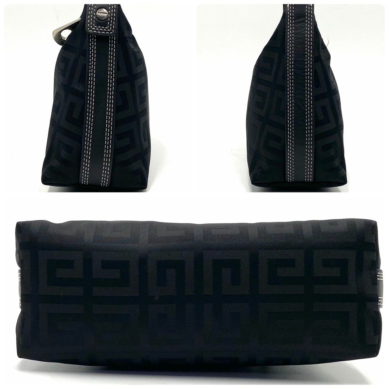 美品GIVENCHY バニティハンドバッグ4G キャンバスレザー黒