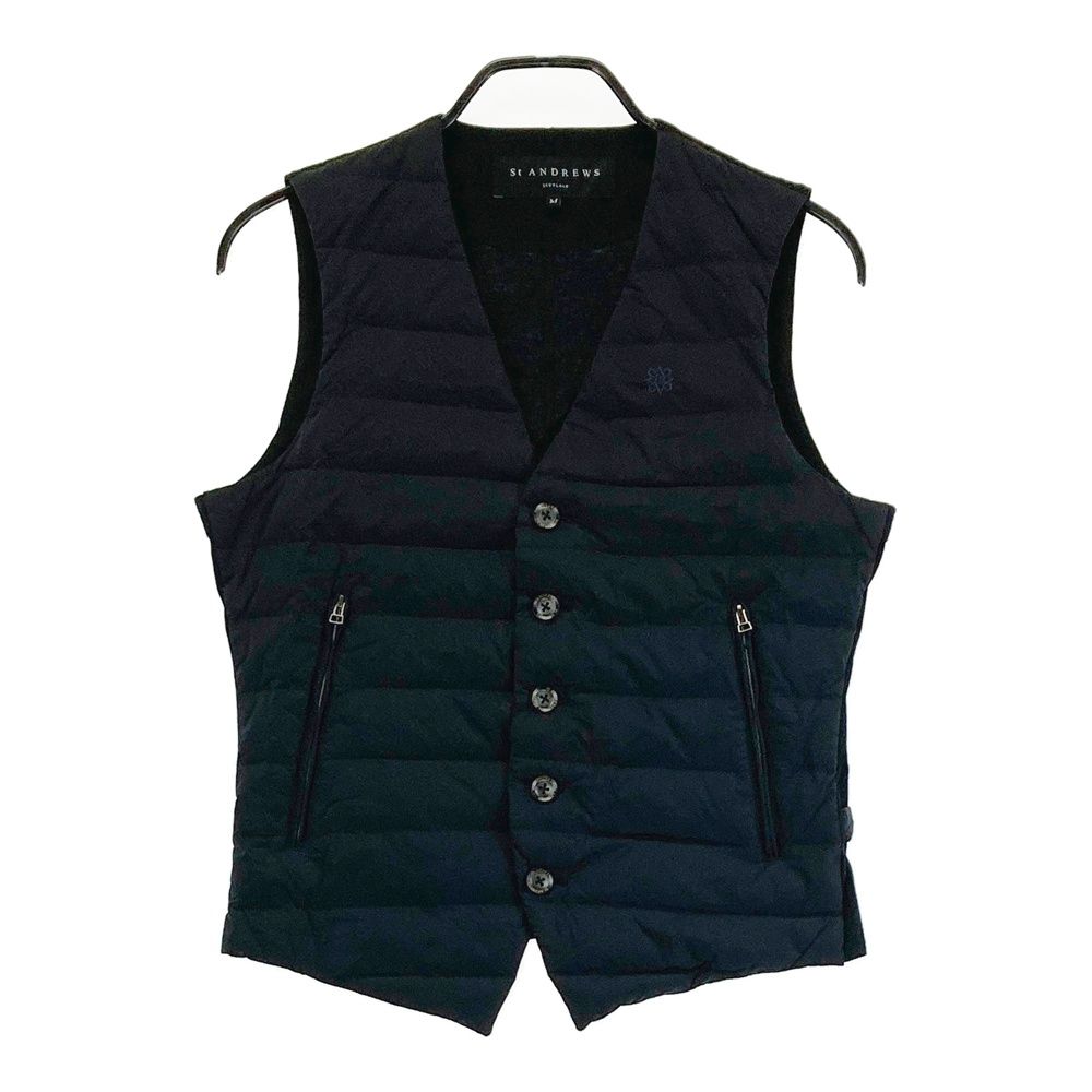 【StAndrews】down vest ゴルフウェア サイズ：M ST ANDREWS セントアンドリュース 切替 ダウンベスト