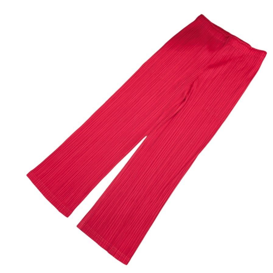 【美品】PLEATS PLEASEイッセイミヤケ プリーツパンツ レッドサイズ4 PLEATS PLEASE ISSEY MIYAKE プリーツプリーツ イッセイミヤケ