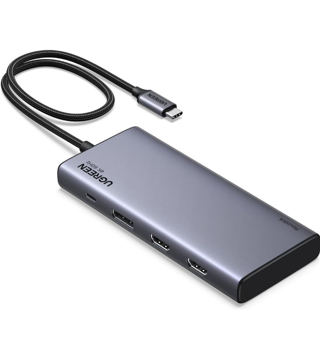 ★UGREEN Revodok USB-C ハブ ドッキングステーション 3画面出力 HDMI *2 +DP 最大4K@60Hz 出力 10GbpsUSB C& A 高速データ転送ポート PD3.0 100W急速充電対応 ノートPC/タブレット/スマホ対応