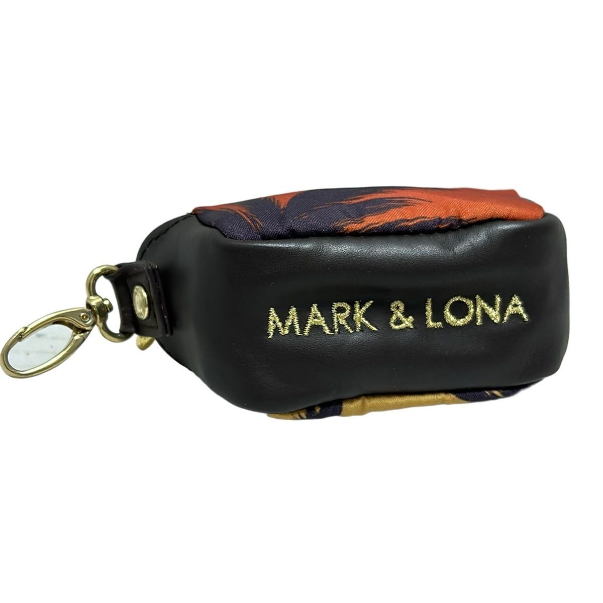 MARK&LONA(マークアンドロナ) ポーチ美品 - ダークブラウン×オレンジ