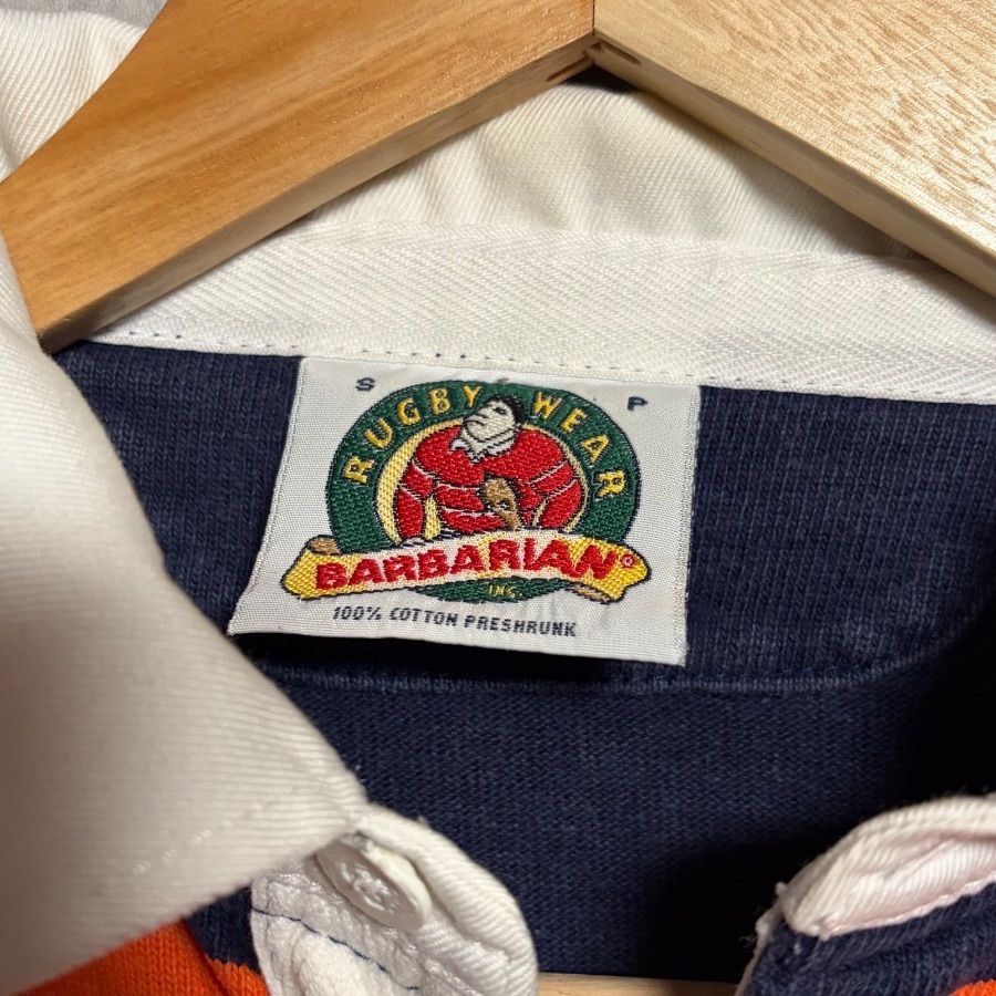 BARBARIAN(バーバリアン) 【カナダ製】ラガーシャツ S ボーダー