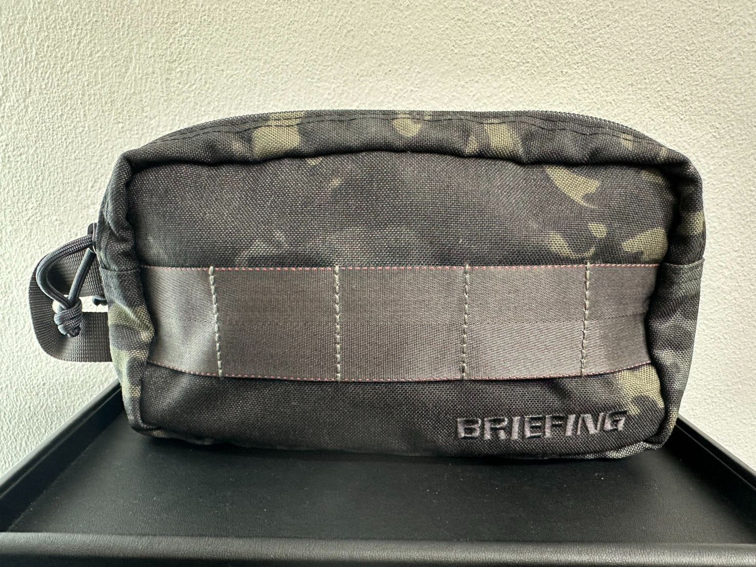 １回のみ使用 BRIEFING GOLF ブリーフィング ゴルフ ダブルジップポーチ マルチカムブラック