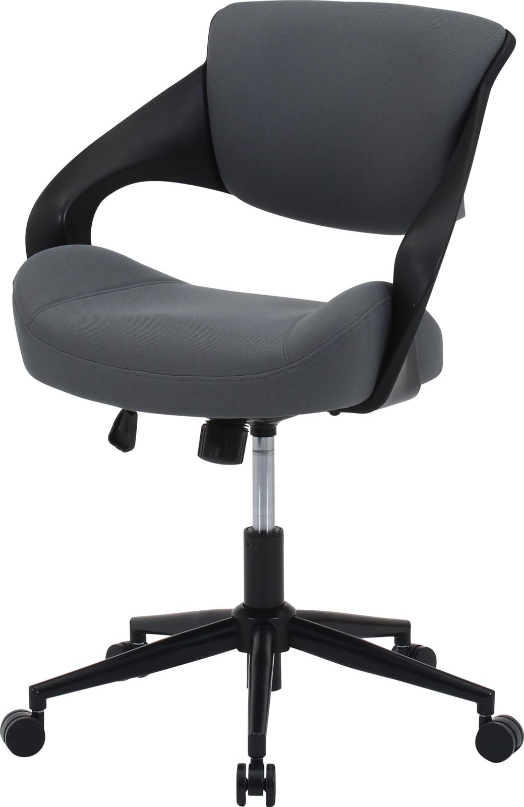 不二貿易 腰当たり最高チェア オフィスチェア 回転式 幅62 奥行63 高さ78cm ブラック グレー クラウド 74003