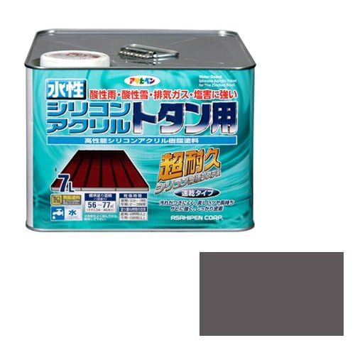  アサヒペン 塗料 ペンキ 水性シリコンアクリルトタン用 7 L グレー 水性 トタン 屋根塗料 ツヤあり 超耐久 1回塗り 速乾 紫外線劣化防止剤配合 日本製 その他 塗装