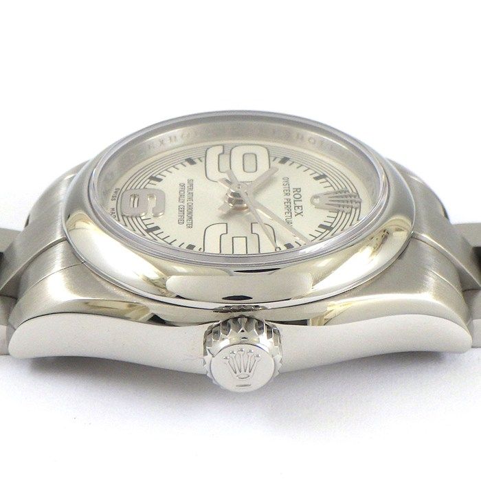 ロレックス Rolex 腕時計 オイスター パーペチュアル 176200 V番 2009年製 ルーレット刻印 シルバー文字盤 SS 自動巻き 【中古】 ロレックス Rolex 腕時計 オイスター パーペチュアル 176200 V番 2009