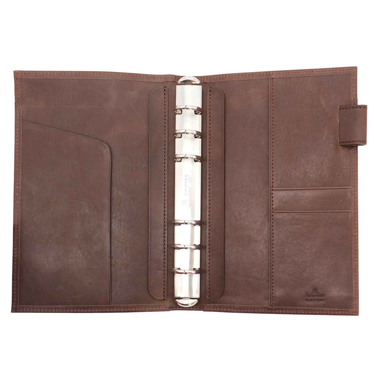 ビタリータ バイブル ノート リング径19 mm システム手帳 姫路レザー ブラウン 7290-02