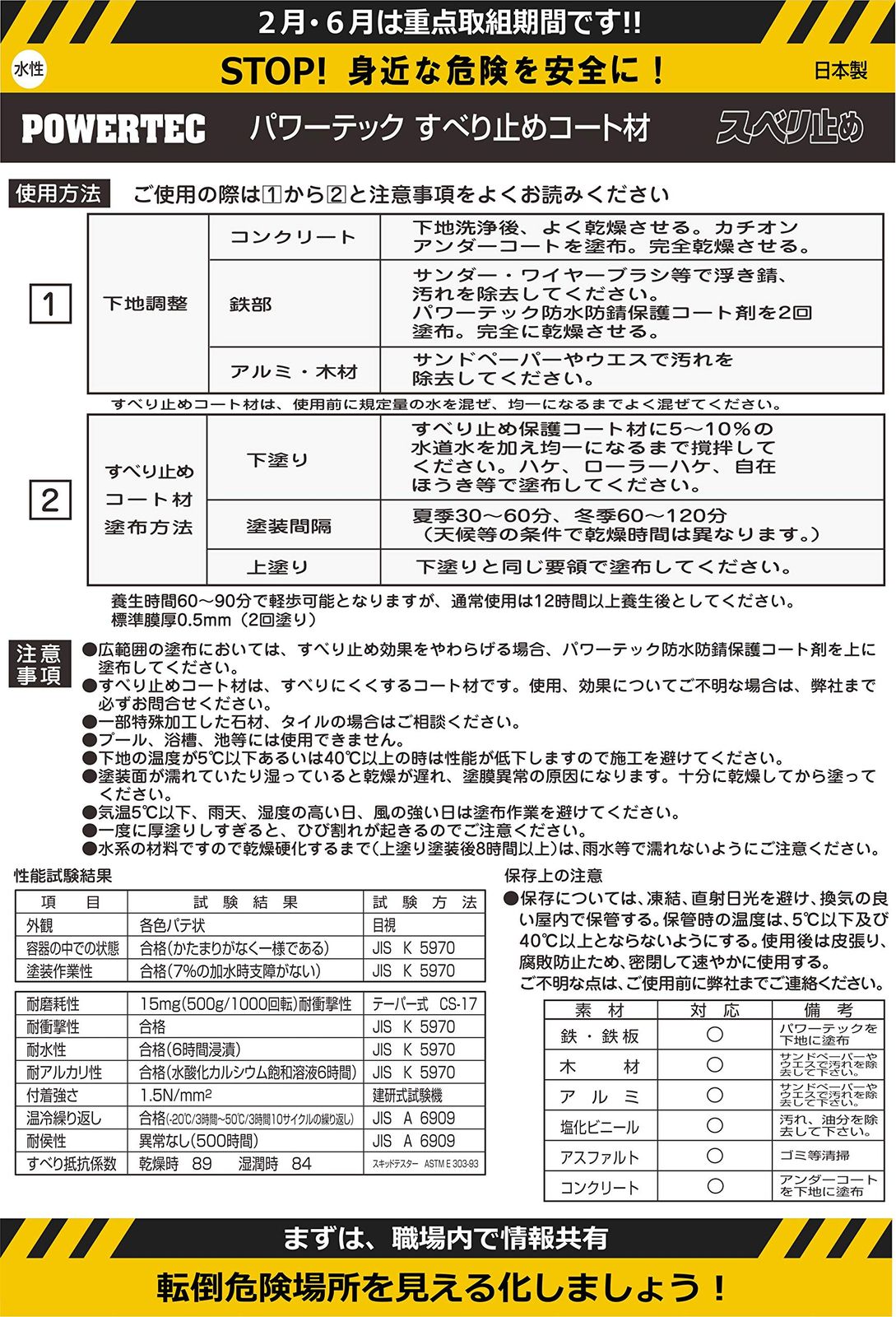 パワーテックスベリ止めコート材