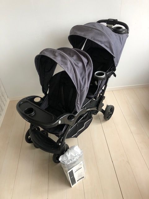 クリーニング済 説明書付 レインカバー付き 二人でゴーDX カトージ KATOJI 二人乗りベビーカー