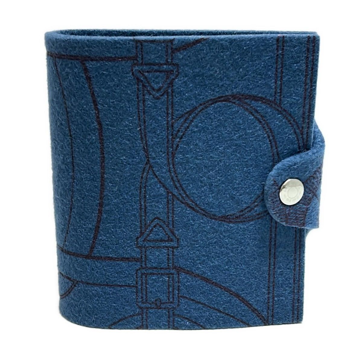 HERMES エルメス 手帳 ユリスミニ ネイビー×ボルドー