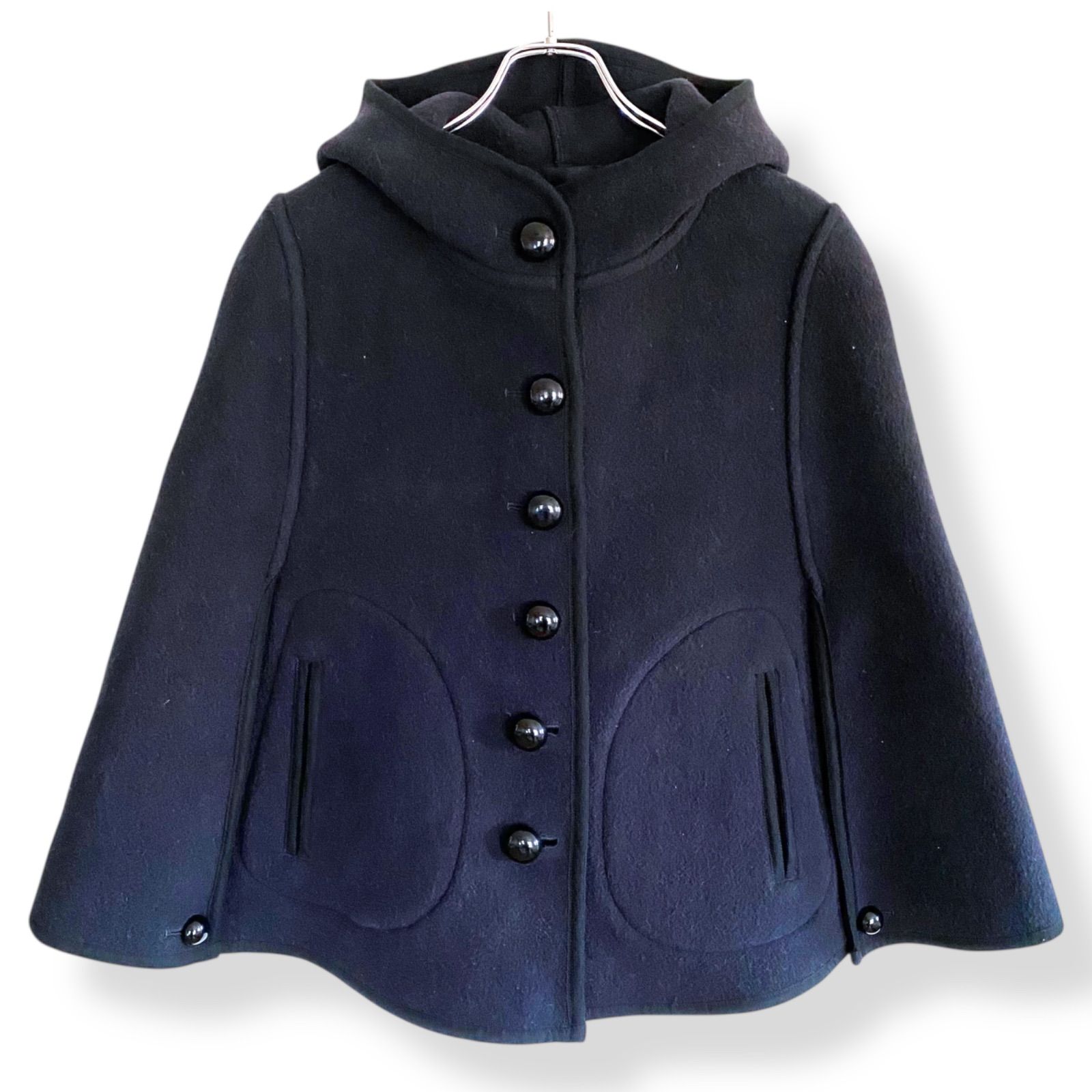 MACKINTOSH マッキントッシュ ダークネイビー ウールケープコート 