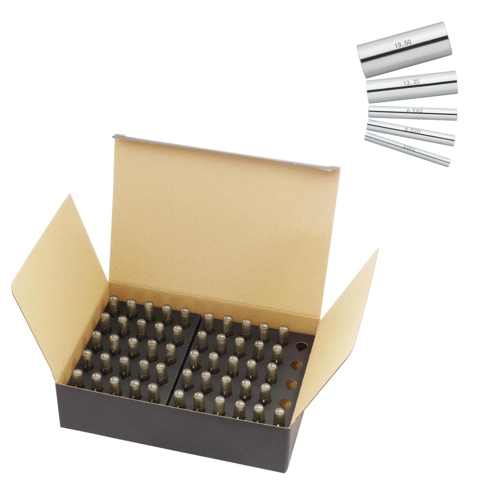 新潟精機 SK 日本製 鋼ピンゲージ リフィルセット 3.500-4.000 mm 0.01 mmトビ 51本 AA-3 B-R