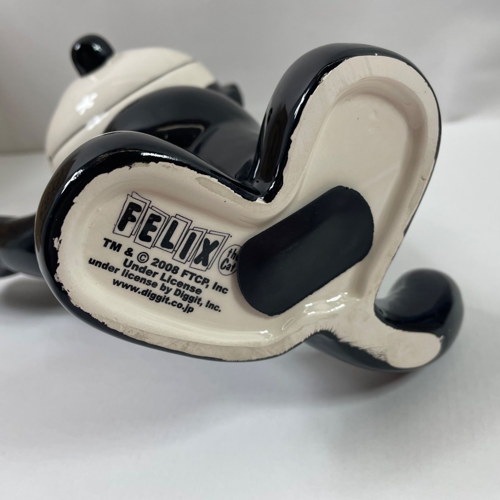 A2625・フィリックス ザ キャット 貯金箱 felix the cat 2008 陶器 ※箱