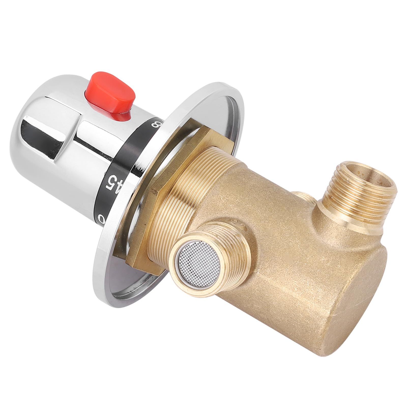 Zerodis サーモスタット式混合水栓金具真鍮製真鍮製水漏れ防止家庭用温度調節バルブシャワー安全