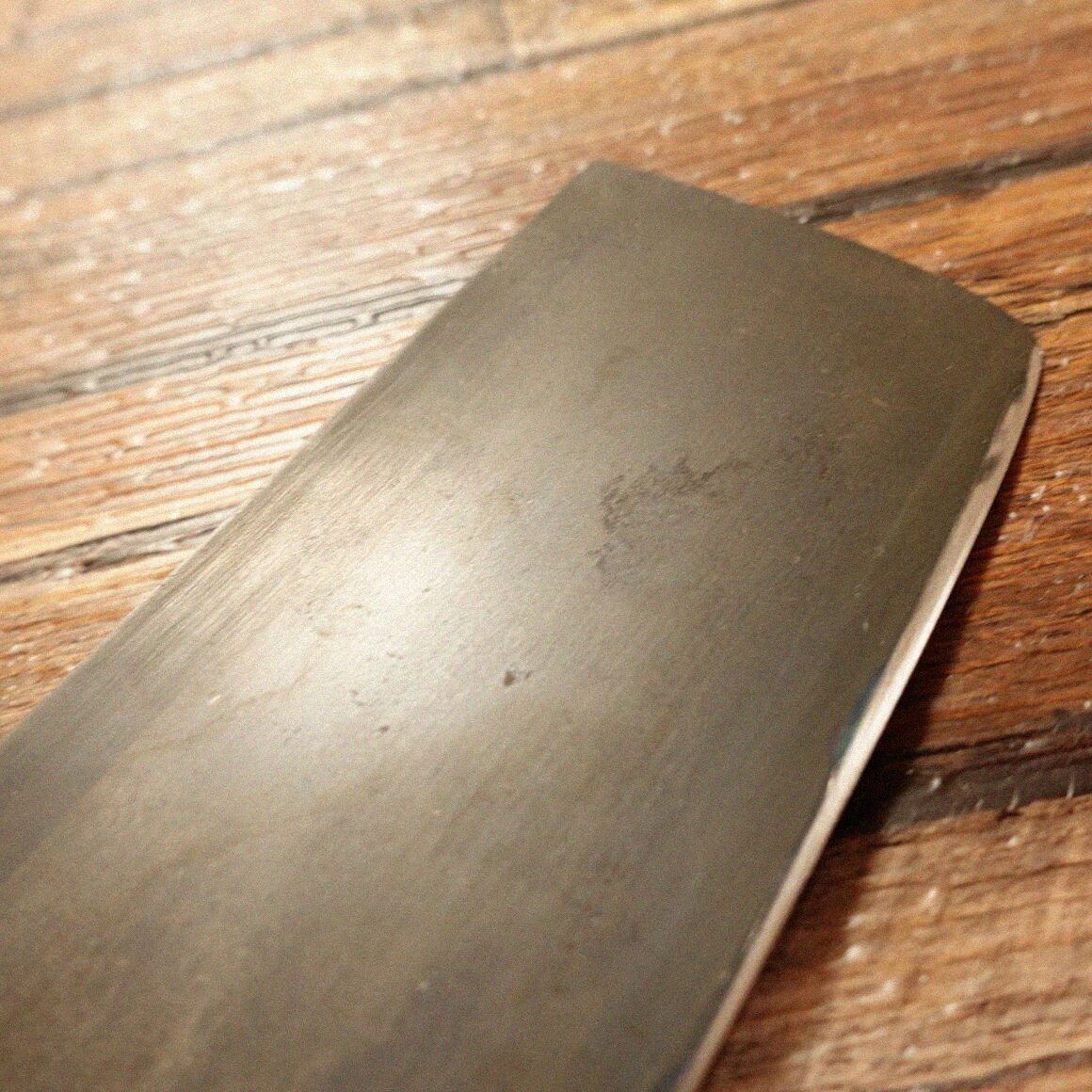 正信 菜切包丁 研ぎ済 水牛柄 黒錆仕上げ 菜切り ハガネ両刃 正信謹作 165 mm