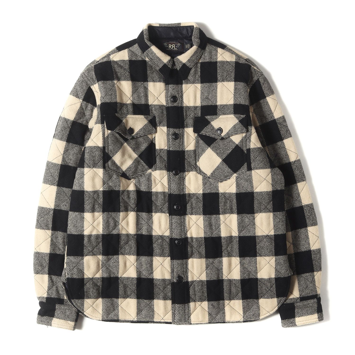 美品】RRL ダブルアールエル ジャケット ブラック アイボリー サイズ:L 