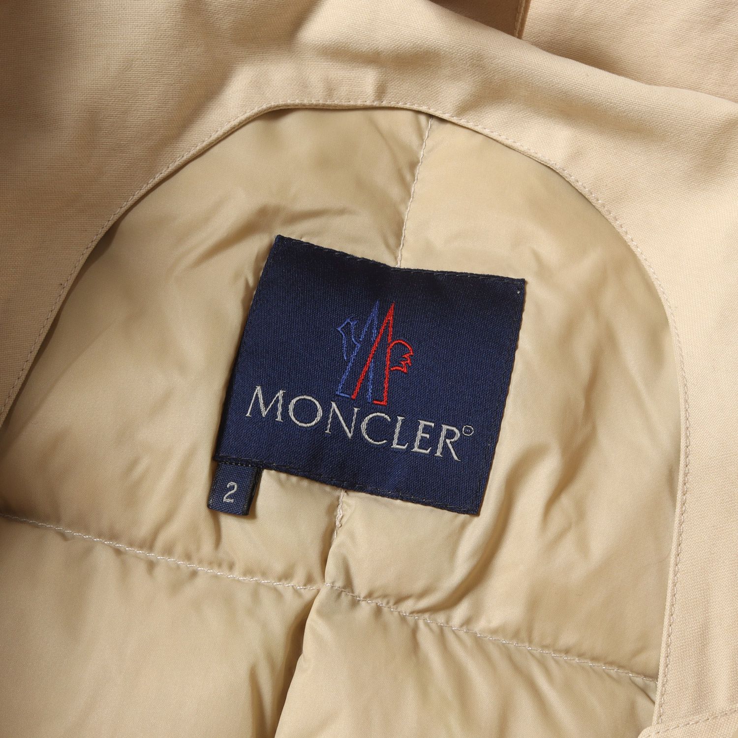 MONCLER ベージュ サイズ 2 L 青タグ コートダウンライナー フード MONCLER モンクレール ジャケット ベージュ サイズ:2 | 90s - 00s 青