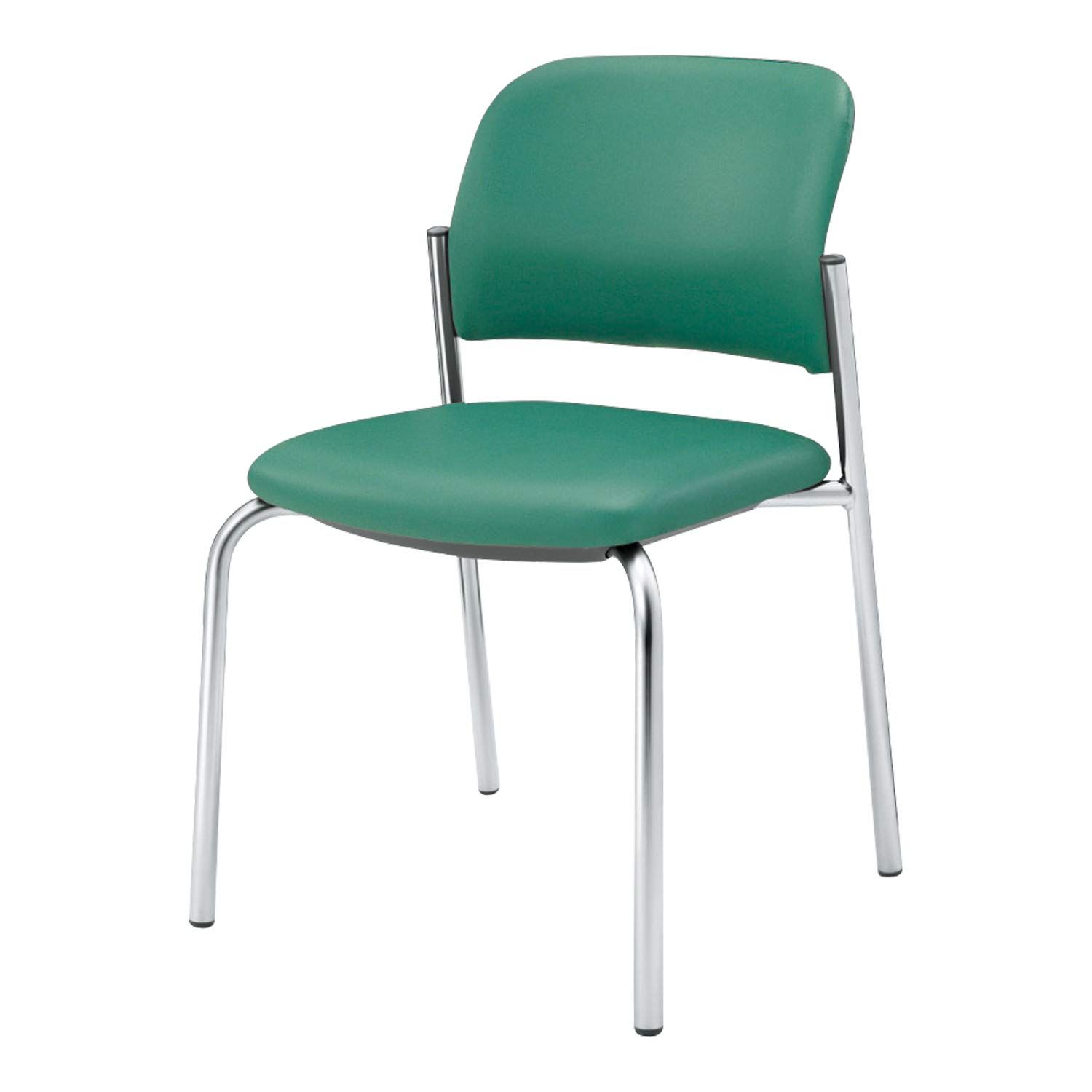 メーカー配送 設置 組立 コクヨ 会議イス 100シリーズ CK M100VZ24 肘なし メッキ脚 4本脚タイプ レザー ミディアムミント