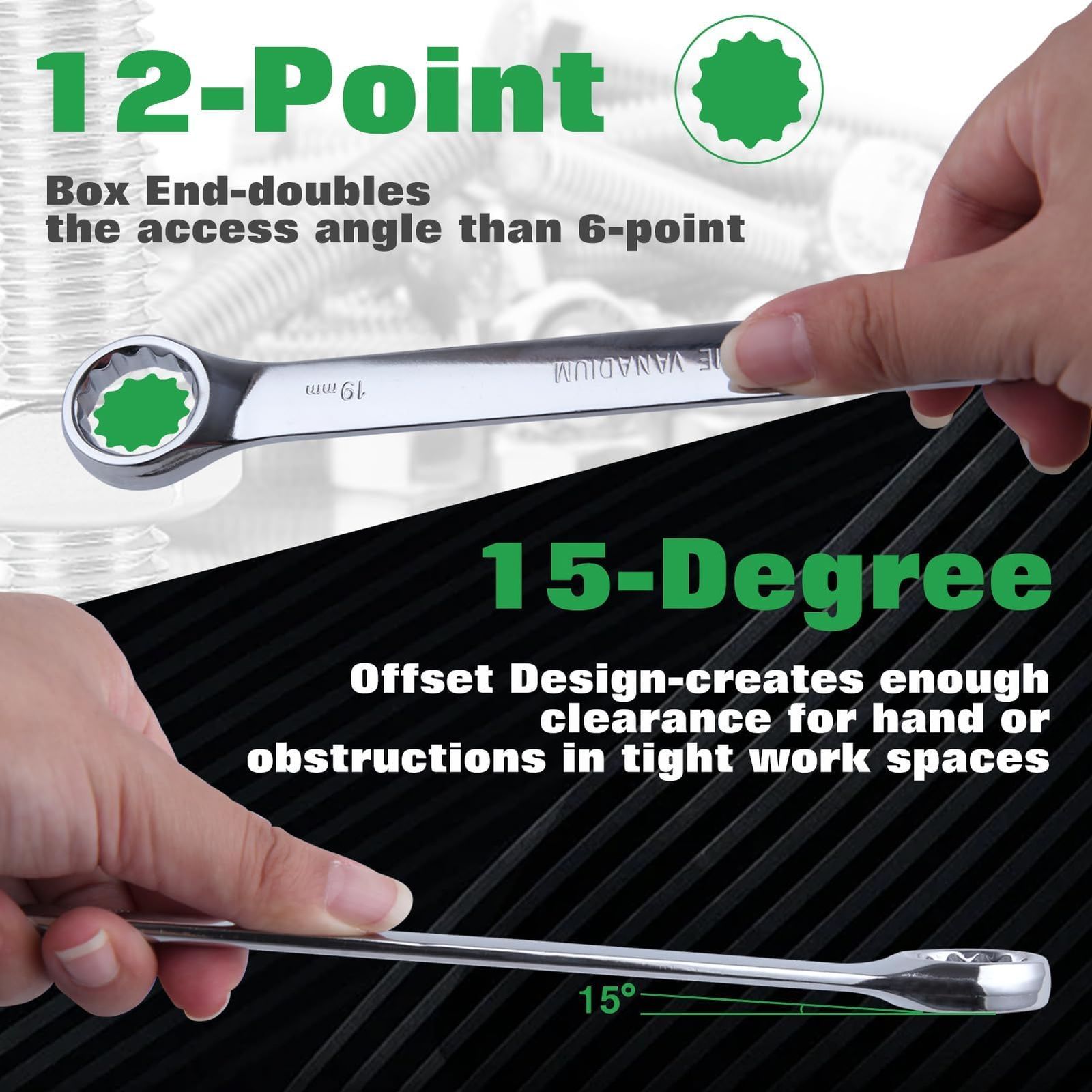 コンビネーションレンチセット コンビネーションスパナ 14本組 バイク 工具セット 車載工具 自動車整備工具 ナット回し 工具 バイク整備用工具 自転車レンチ 両用ヘッド 鏡面仕上げ CR-V製 自動車修理 車メンテナンス 組み