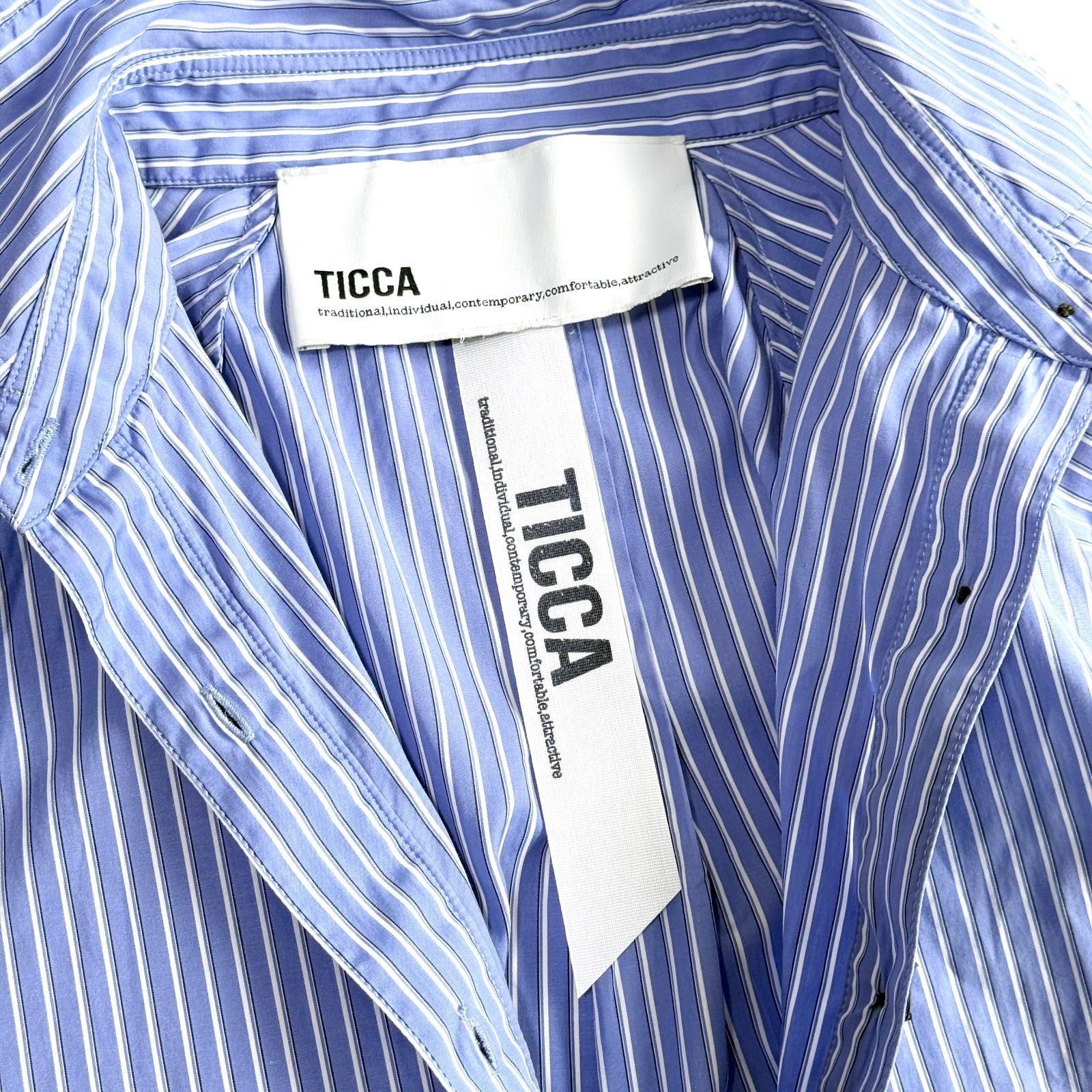 TICCA ティッカ ストライプ シャツワンピース ロング コットン100