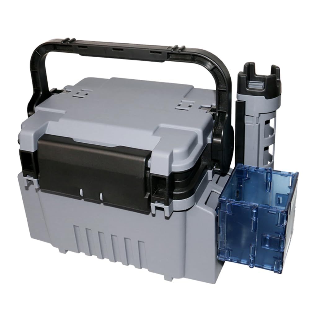 Lixada タックルボックス フィッシングボックス トラベルフィッシングケースボックス 2つロッドスタンド付き カップホルダー付き