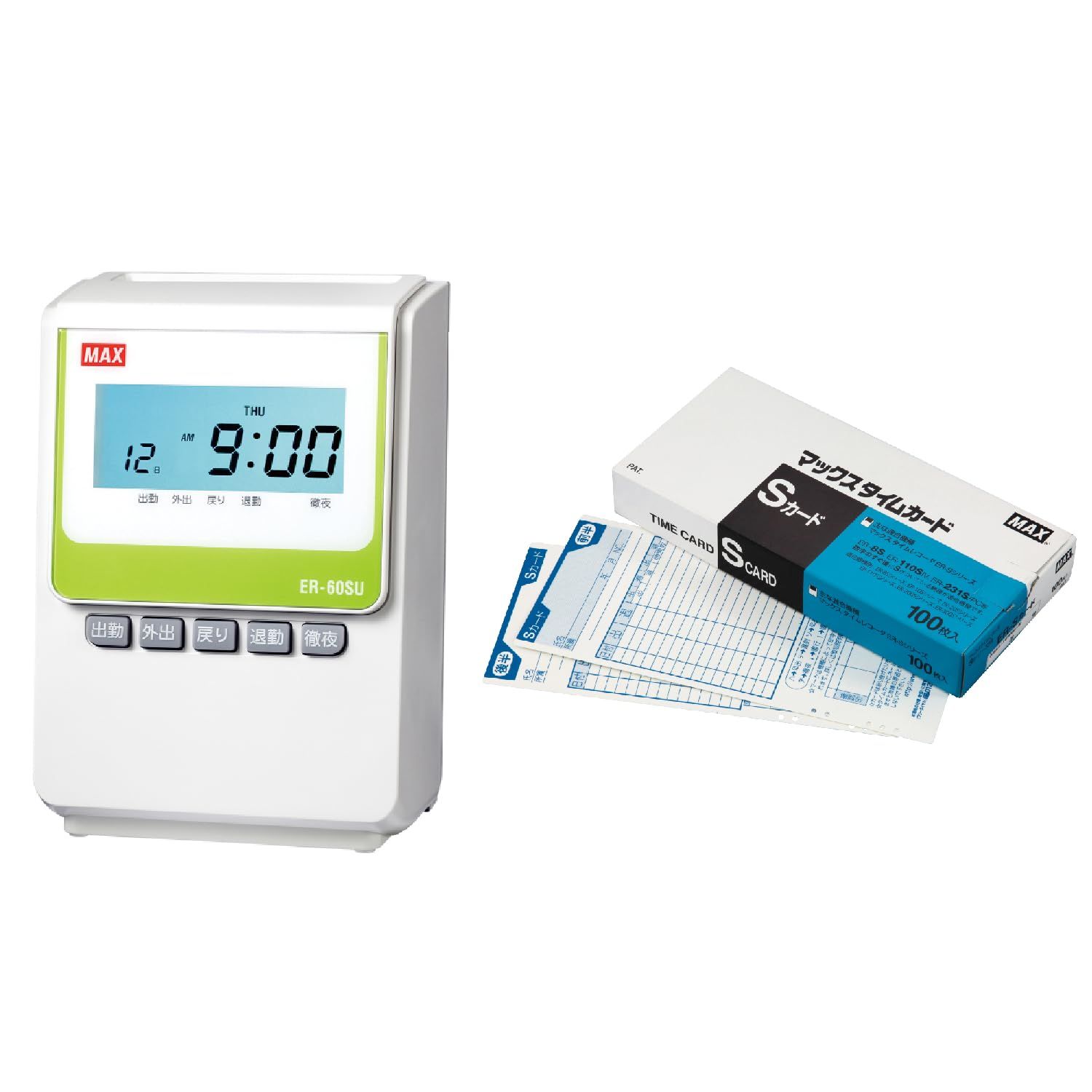 マックス タイムレコーダー ER 60 SU SK 下取りキット付き 白 ZE 90196