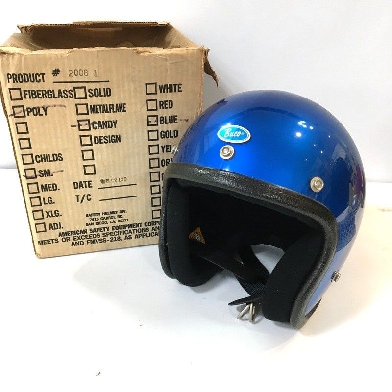 BUCO ブコ ASE Allsport ビンテージ ジェットヘルメット 除菌消臭済 Sサイズ ブルー オートバイ ツーリング ライディング バイカー バイク用品 TA4161