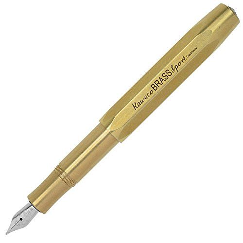 Kaweco ALスポーツペン万年筆 ミディアムペン ギフトセットブラックインクカートリッジ 真鍮 Brass
