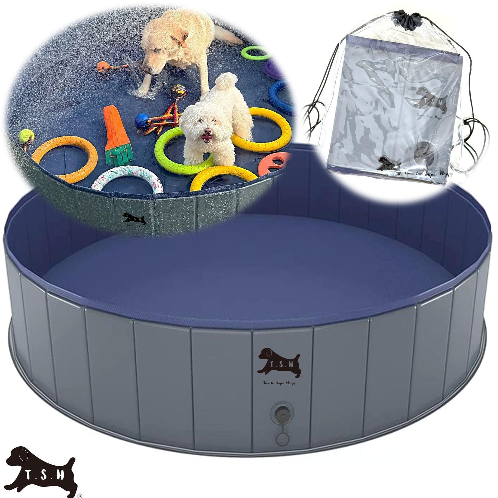 ペット用プール L １２０ｘ３０ｃｍ 高耐久 子供用 折りたたみ 犬 ベビープール ボール 持ち運び 簡易 夏 水遊び