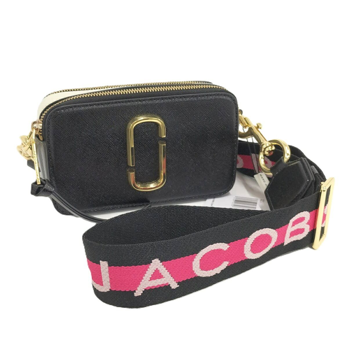 Marc Jacobs スナップショット ショルダーバッグ ブラック ホワイト 